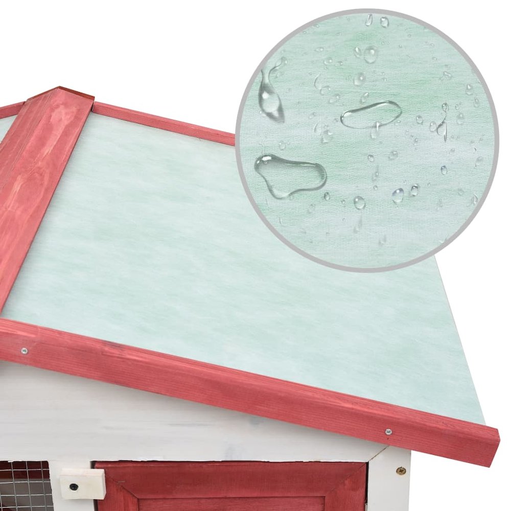 Rabbit Hutch Red And White 23.6W x 37D x 38.6