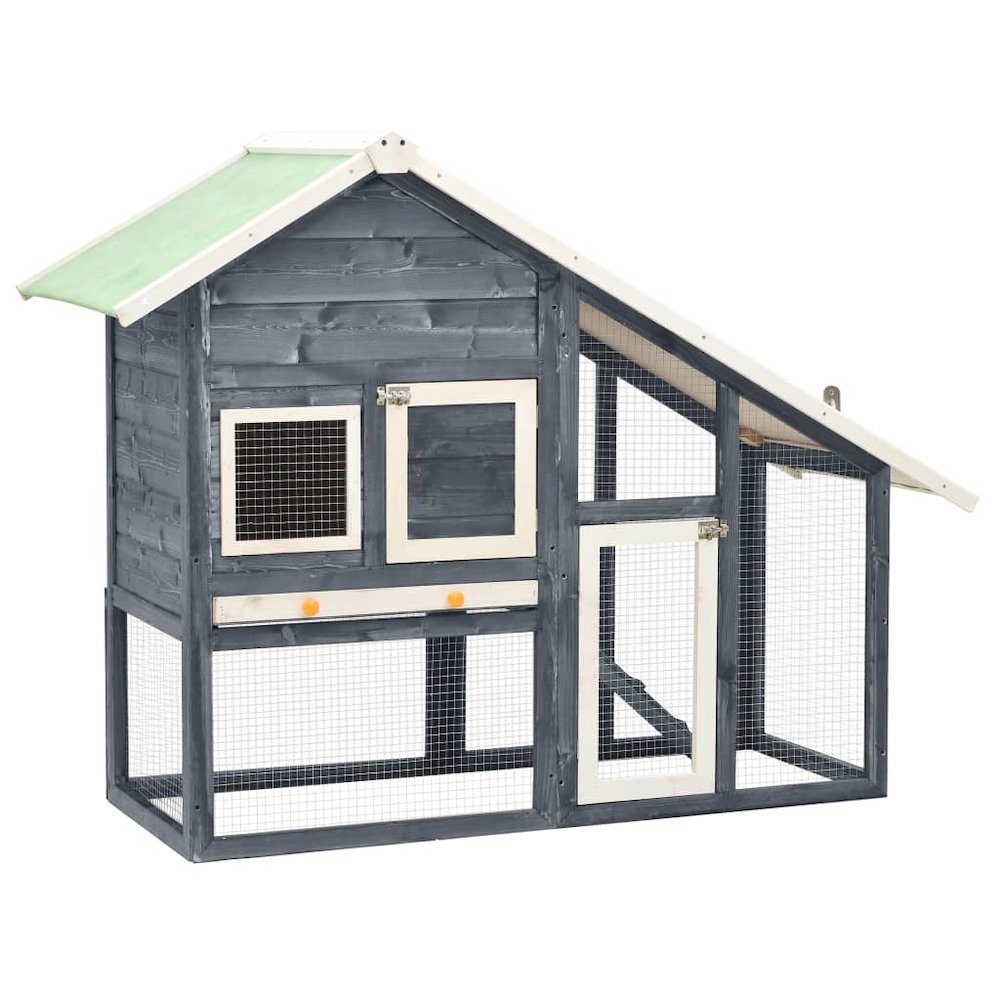 Rabbit Hutch Grey And White 24.8W x 55.1D x 47.2H
