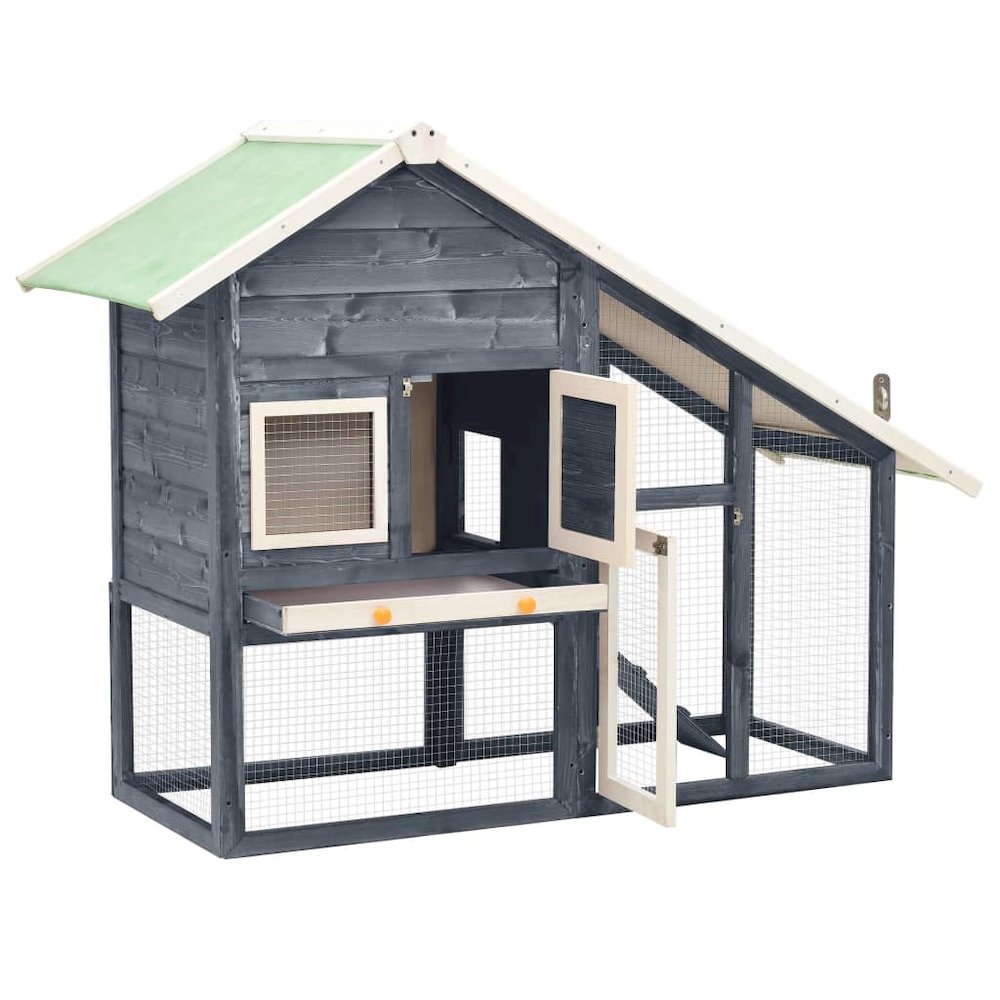 Rabbit Hutch Grey And White 24.8W x 55.1D x 47.2H