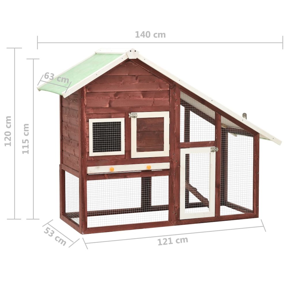 Rabbit Hutch Mocha And White 55.1W x 55.1D x 47.4H
