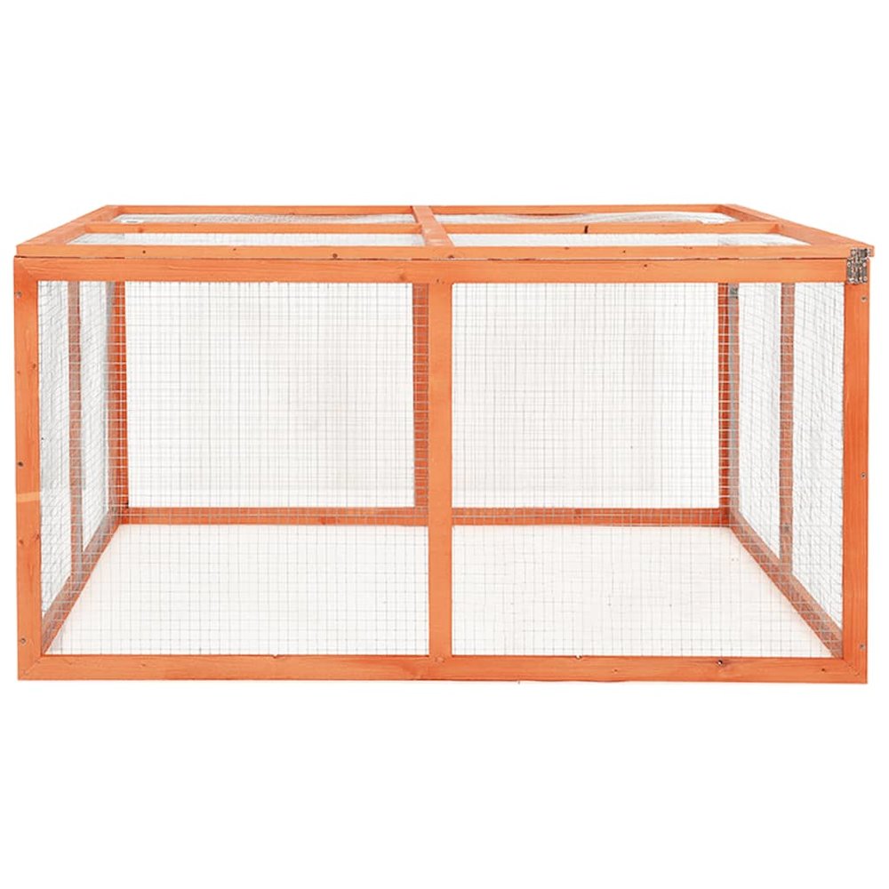 Rabbit Hutch Orange Solid Firwood, Steel Wire Medium Durable