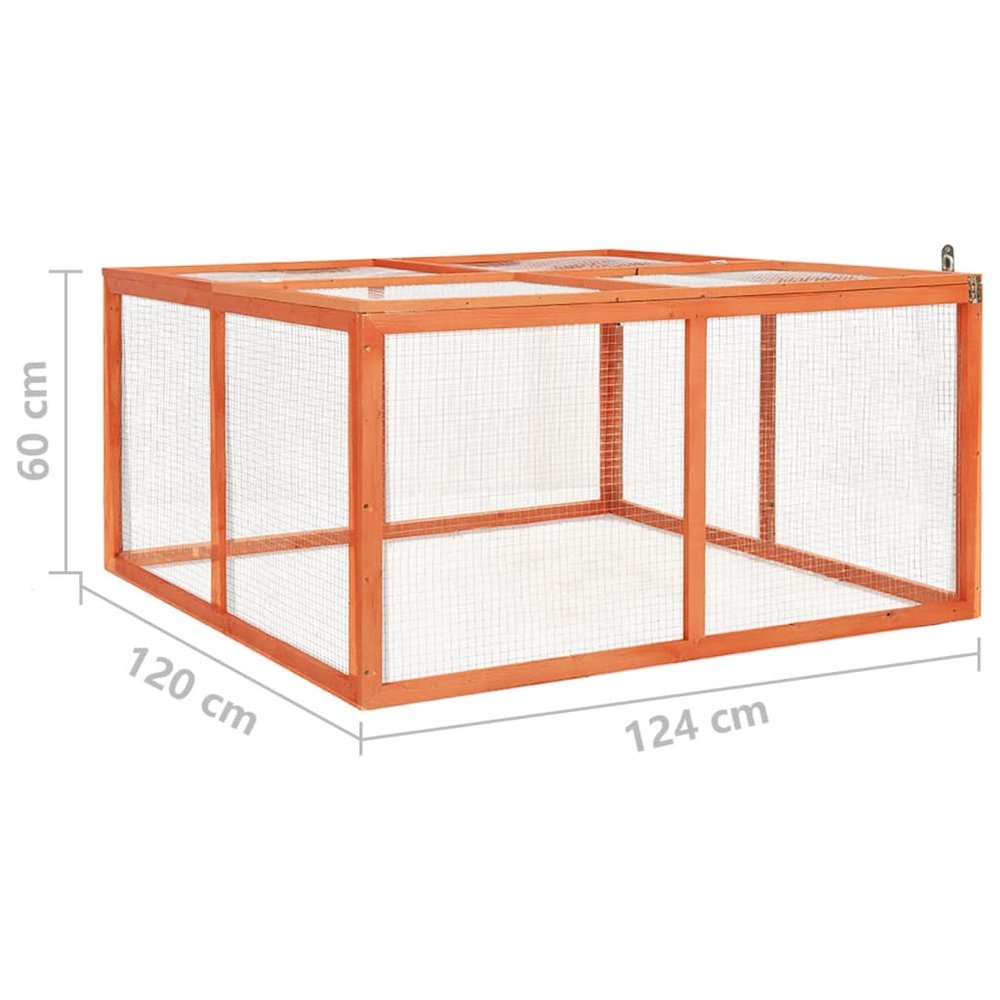 Rabbit Hutch Orange Solid Firwood, Steel Wire Medium Durable