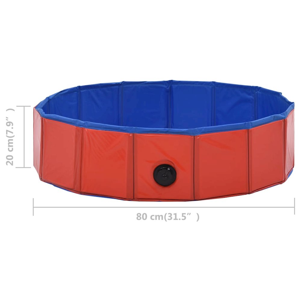 Dog Swimming Pool Red Pvc Collapsible