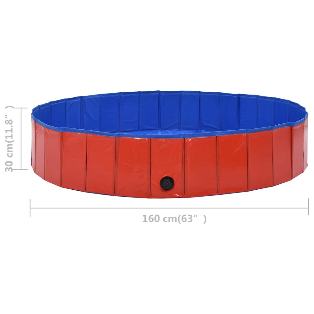 Dog Swimming Pool Red Pvc Foldable