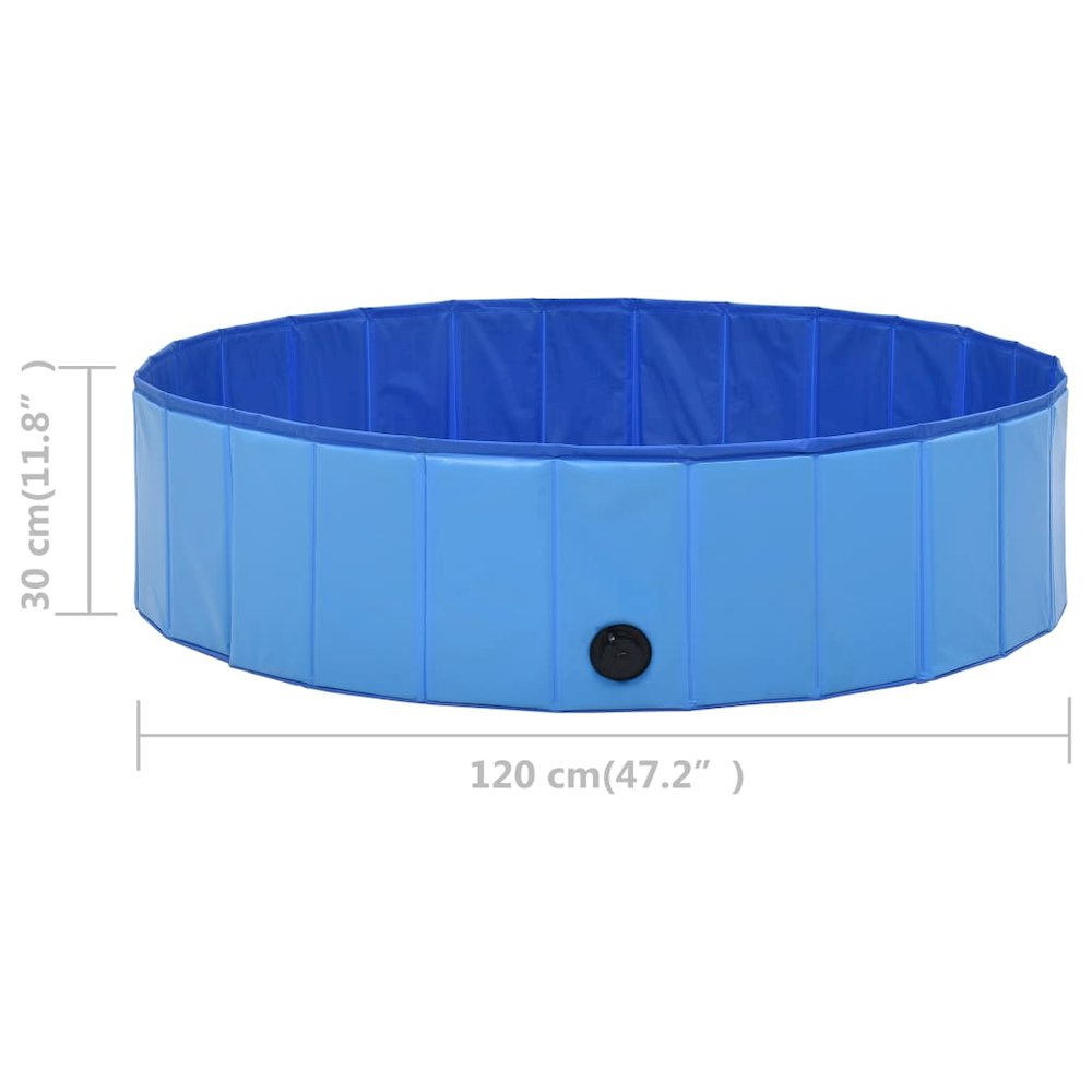 Dog Swimming Pool Blue Pvc Foldable 47.2W x 47.2D x 11.8H