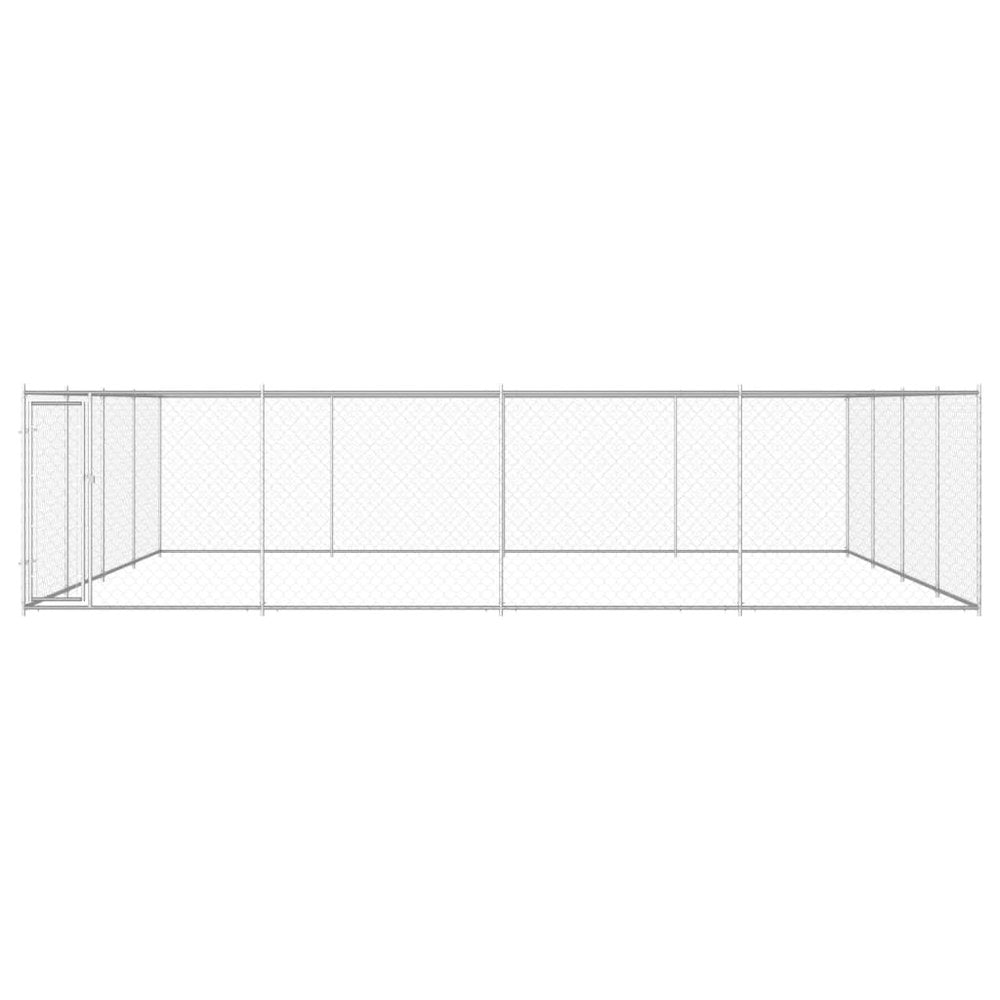 Dog Kennel Silver Galvanized Steel Extra Large Rugged