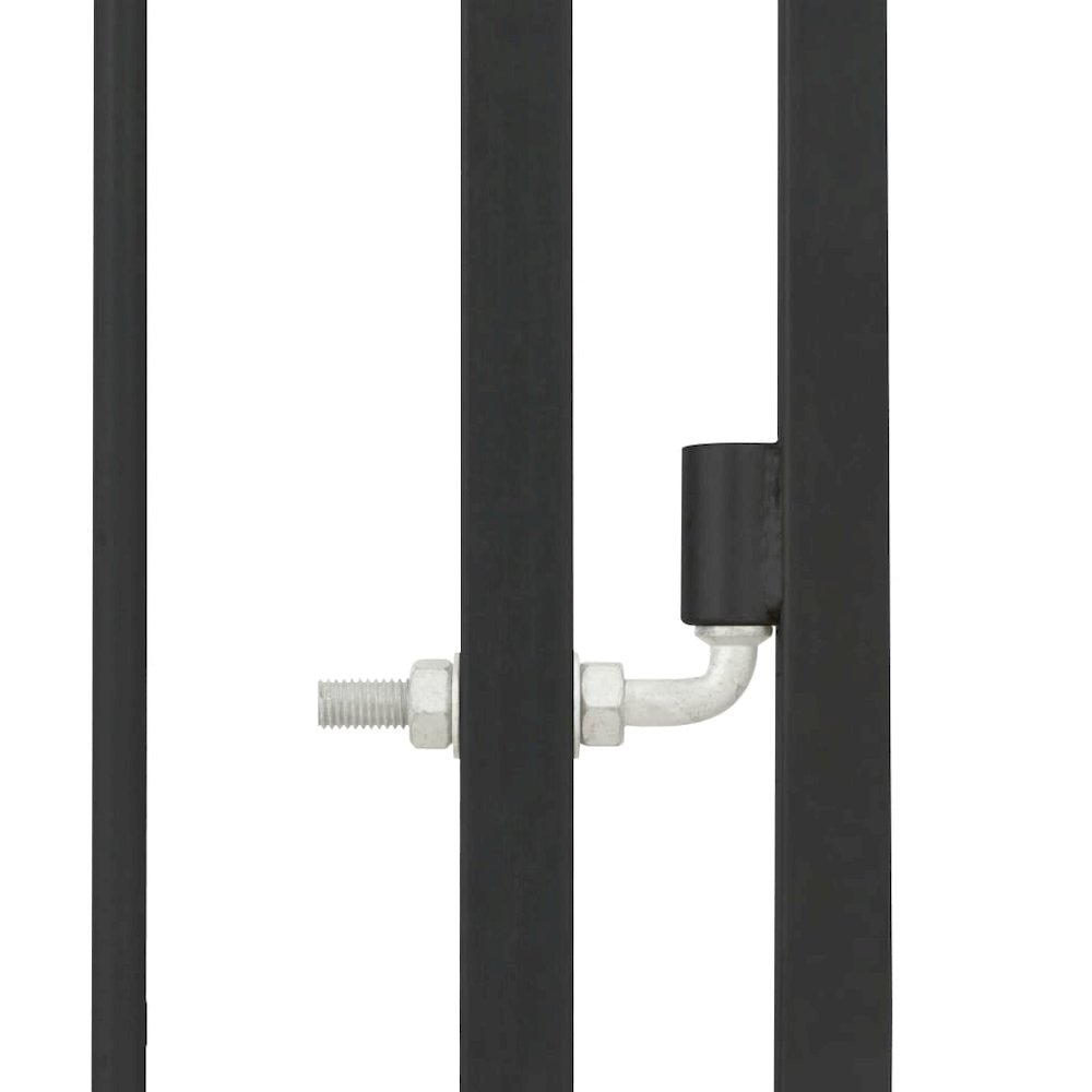 Dog Kennel Black Steel, Fabric (100% Polyethylene)