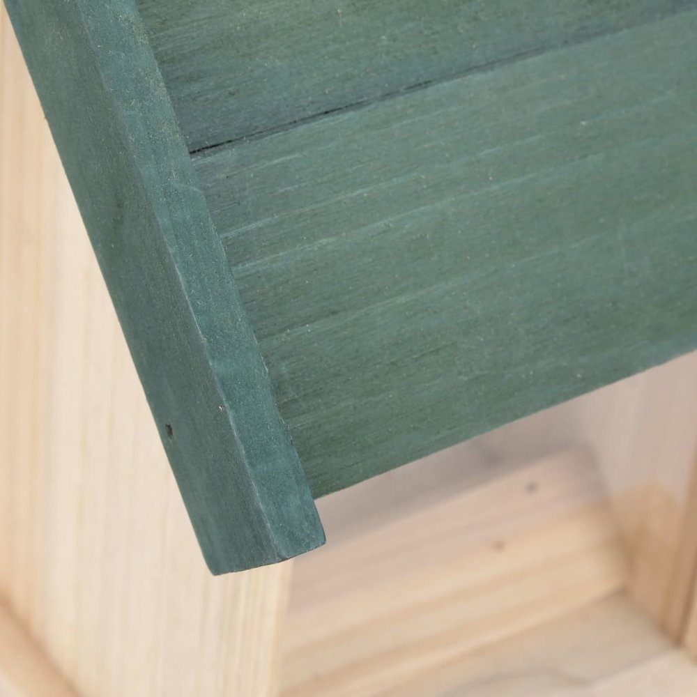 Bird Feeder Green, Natural Wood Firwood, Pvc Medium Portable