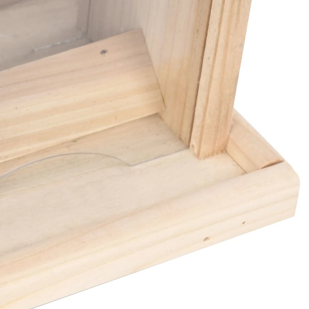 Bird Feeder Green, Natural Wood Firwood, Pvc Medium Portable