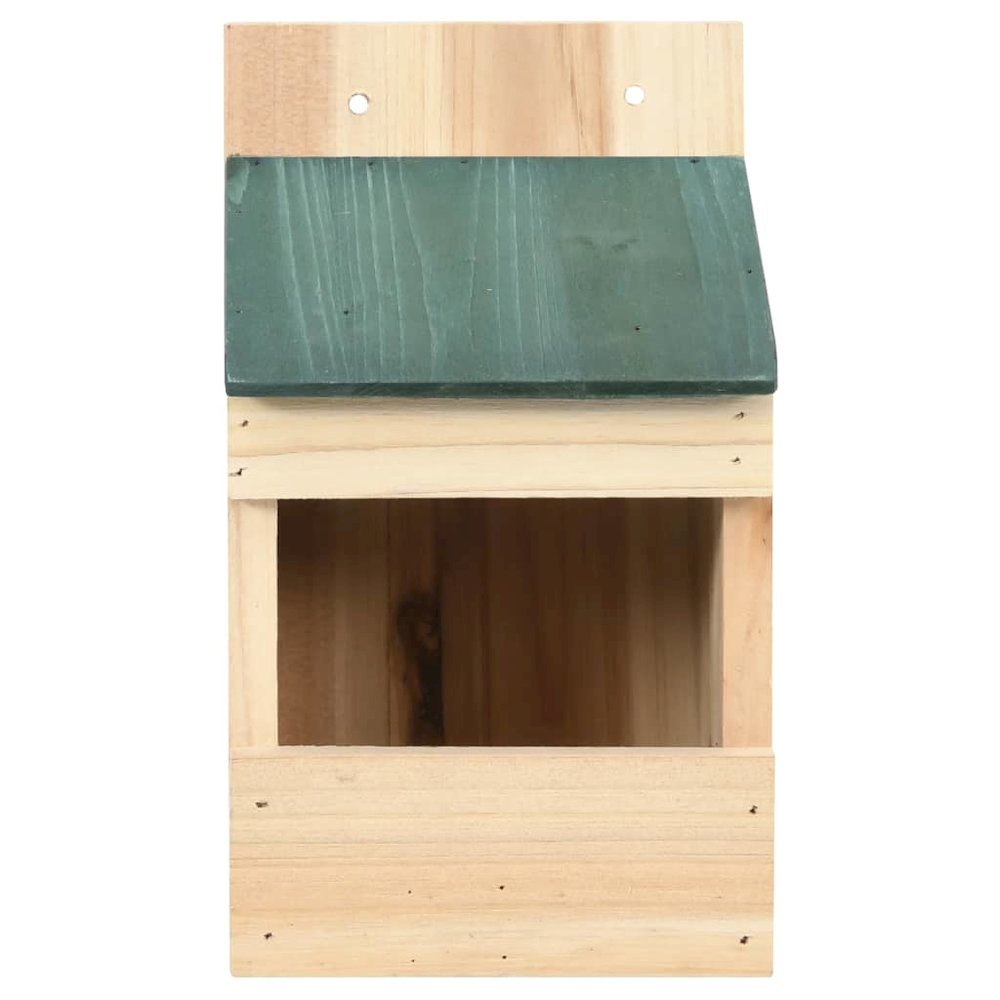 Birdhouse Set Of 4 Natural Wood, Green Firwood Small Sturdy