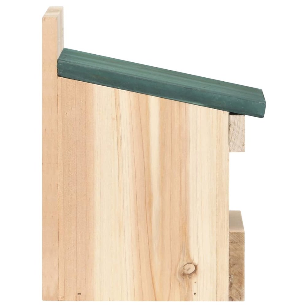 Birdhouse Set Of 4 Natural Wood, Green Firwood Small Sturdy