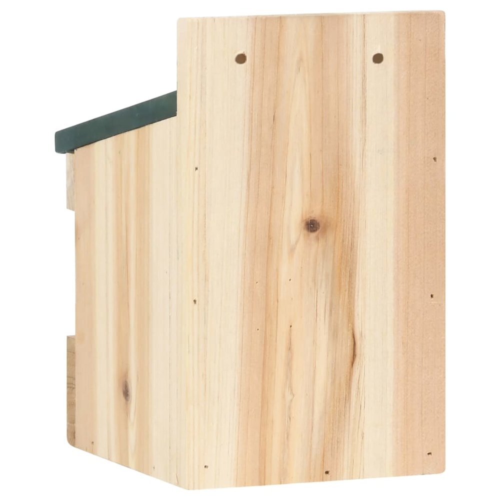 Birdhouse Set Of 4 Natural Wood, Green Firwood Small Sturdy