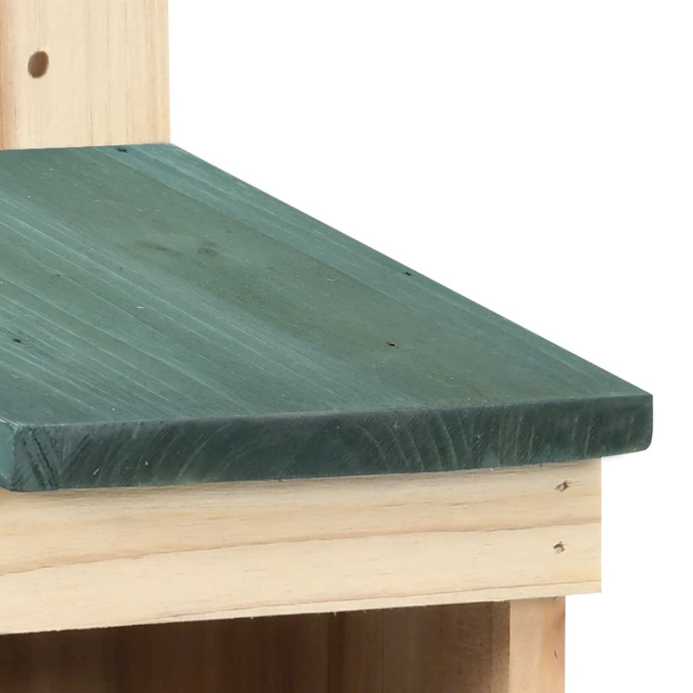 Birdhouse Set Of 4 Natural Wood, Green Firwood Small Sturdy