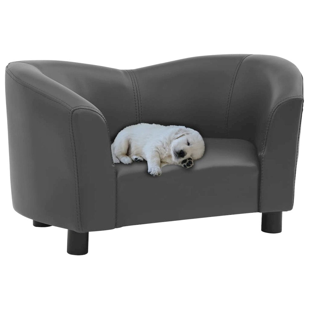 Dog Sofa Grey 100% Polyurethane, Solid Fir Wood