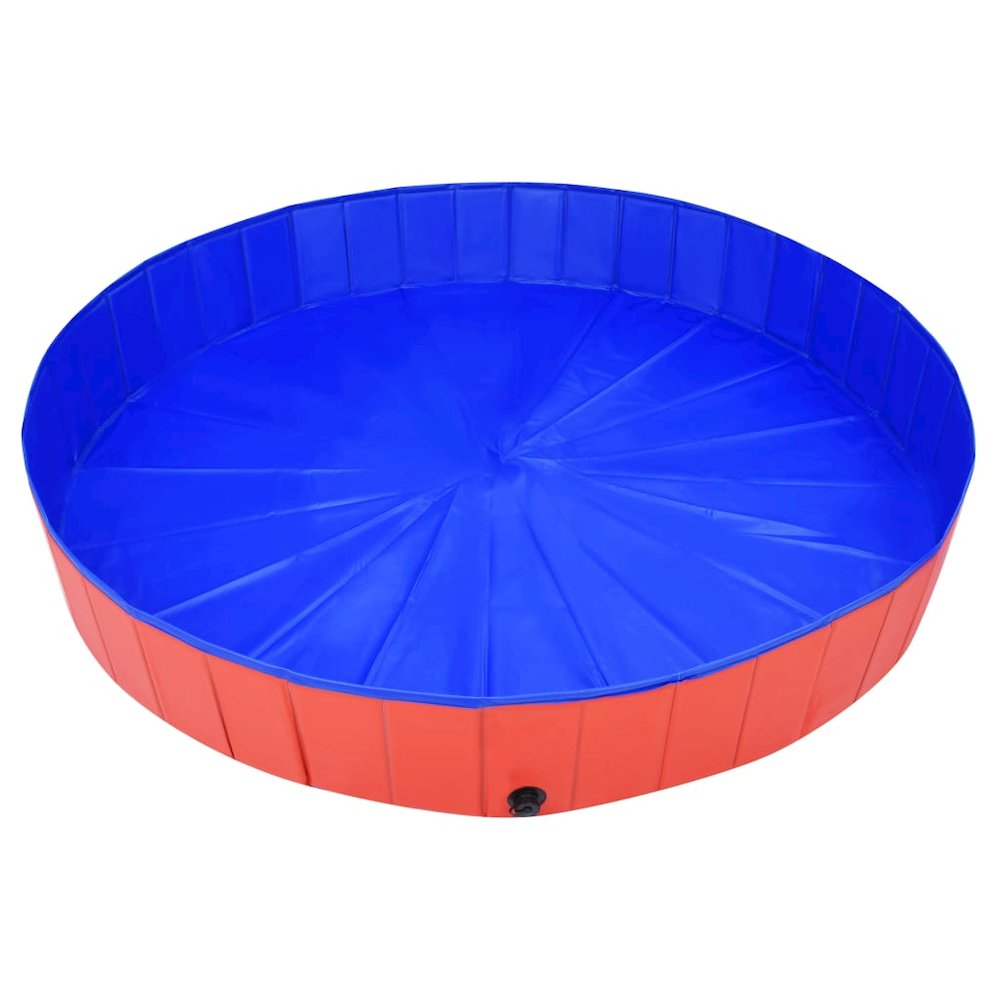 Dog Swimming Pool Red Pvc Extra Large Collapsible Circular