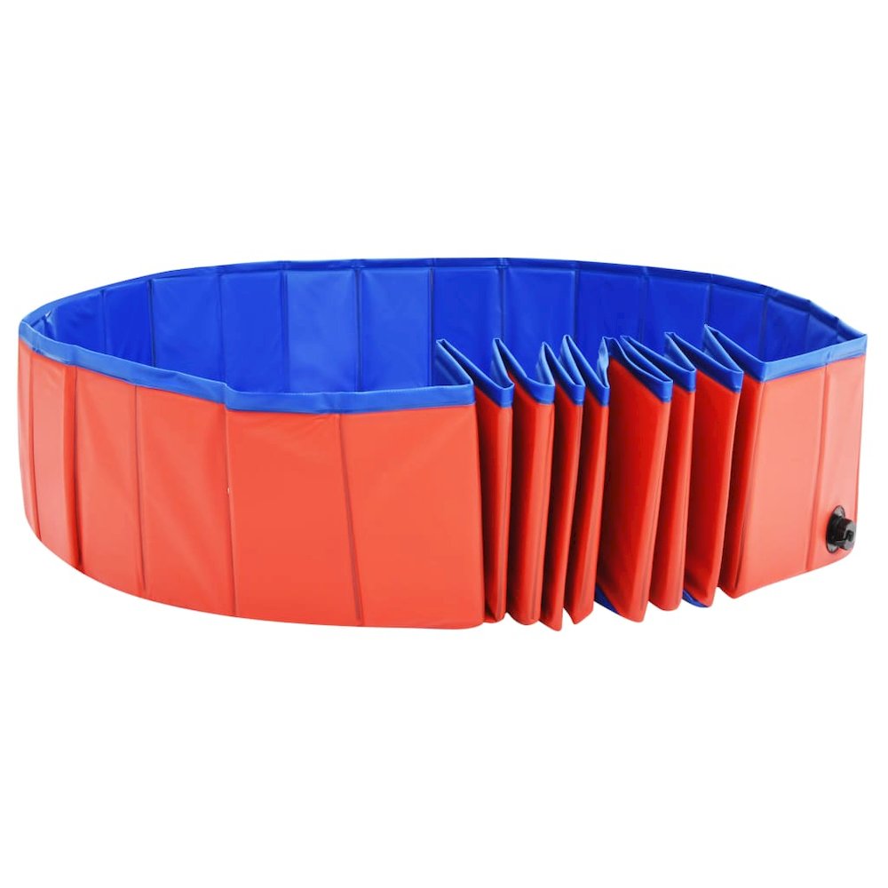 Dog Swimming Pool Red Pvc Extra Large Collapsible Circular