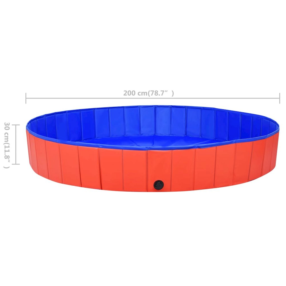 Dog Swimming Pool Red Pvc Extra Large Collapsible Circular