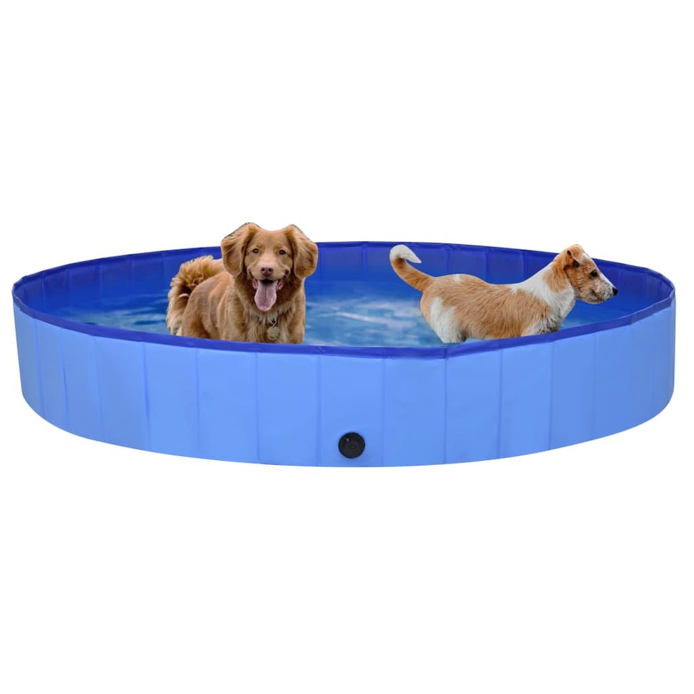 Dog Swimming Pool Blue Pvc Collapsible 78.7W x 78.7D x 11.8H