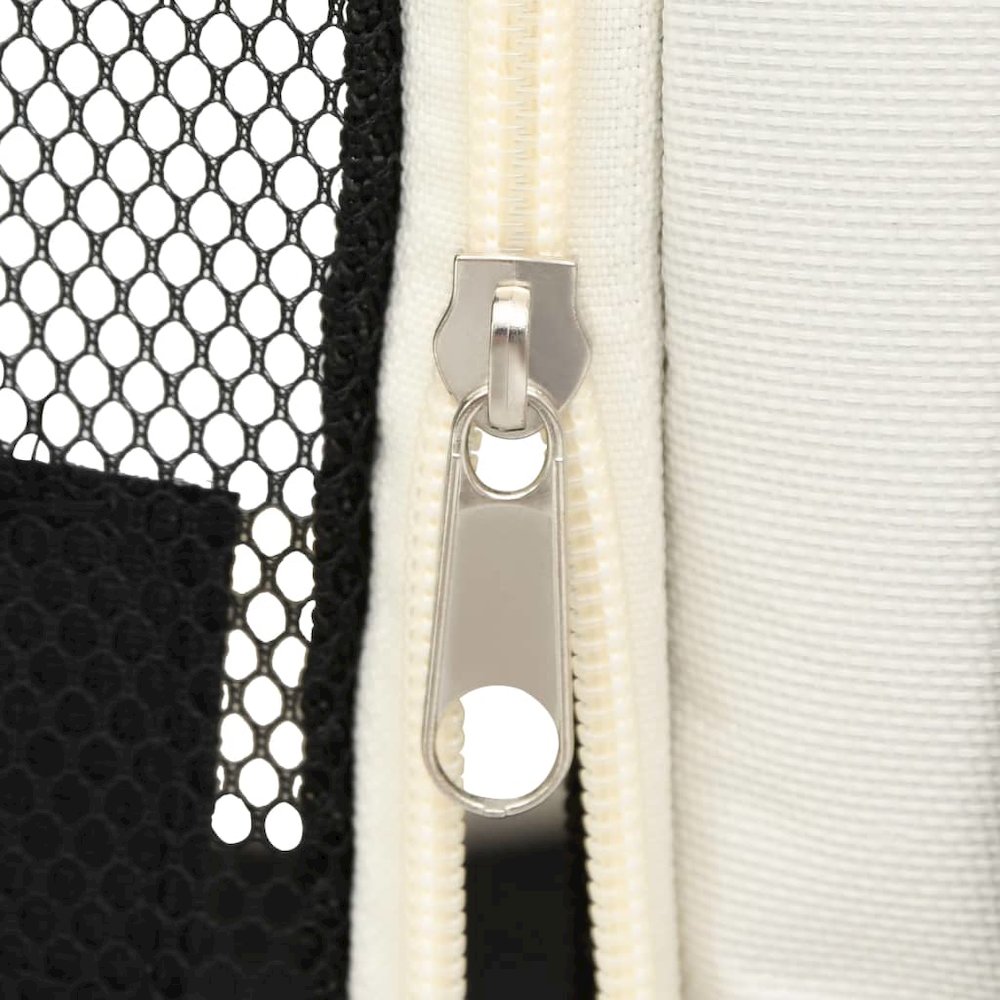 Dog Playpen Black And Cream Polyester And Steel Medium Foldable