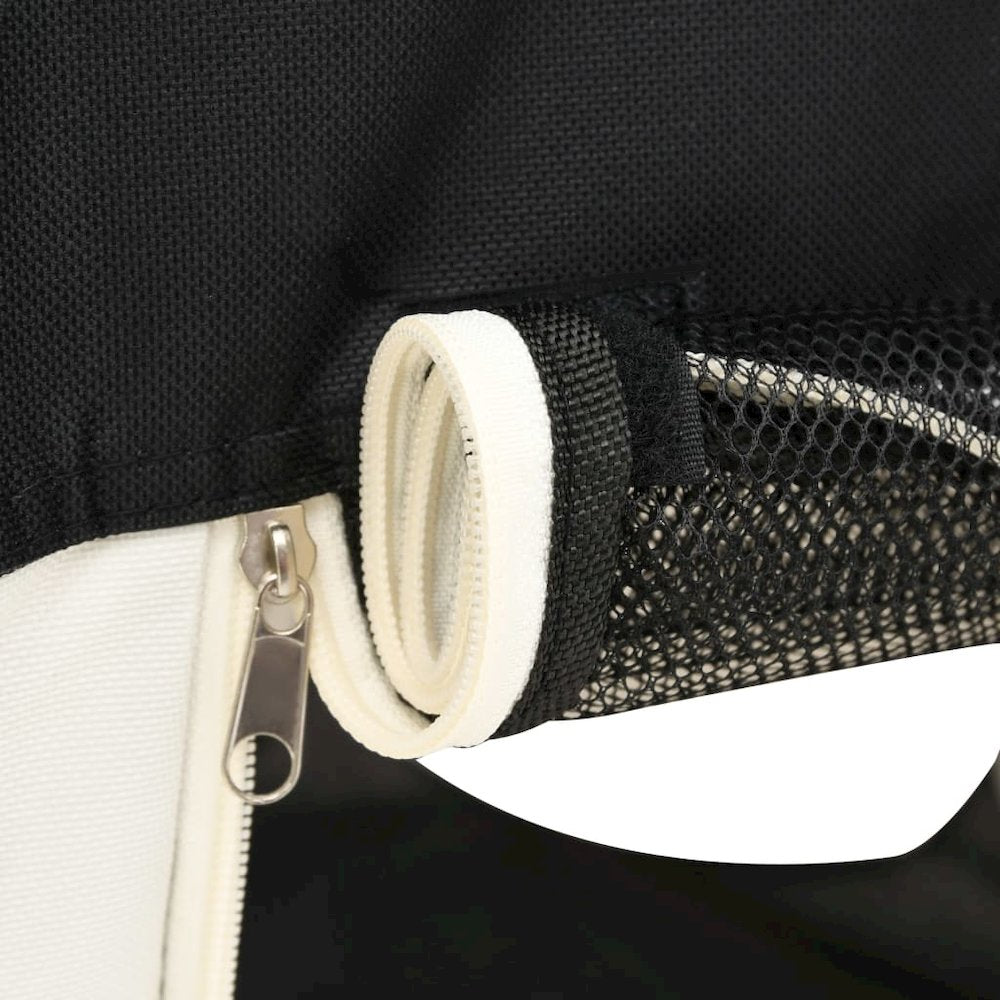 Dog Playpen Black And Cream Polyester And Steel Medium Foldable