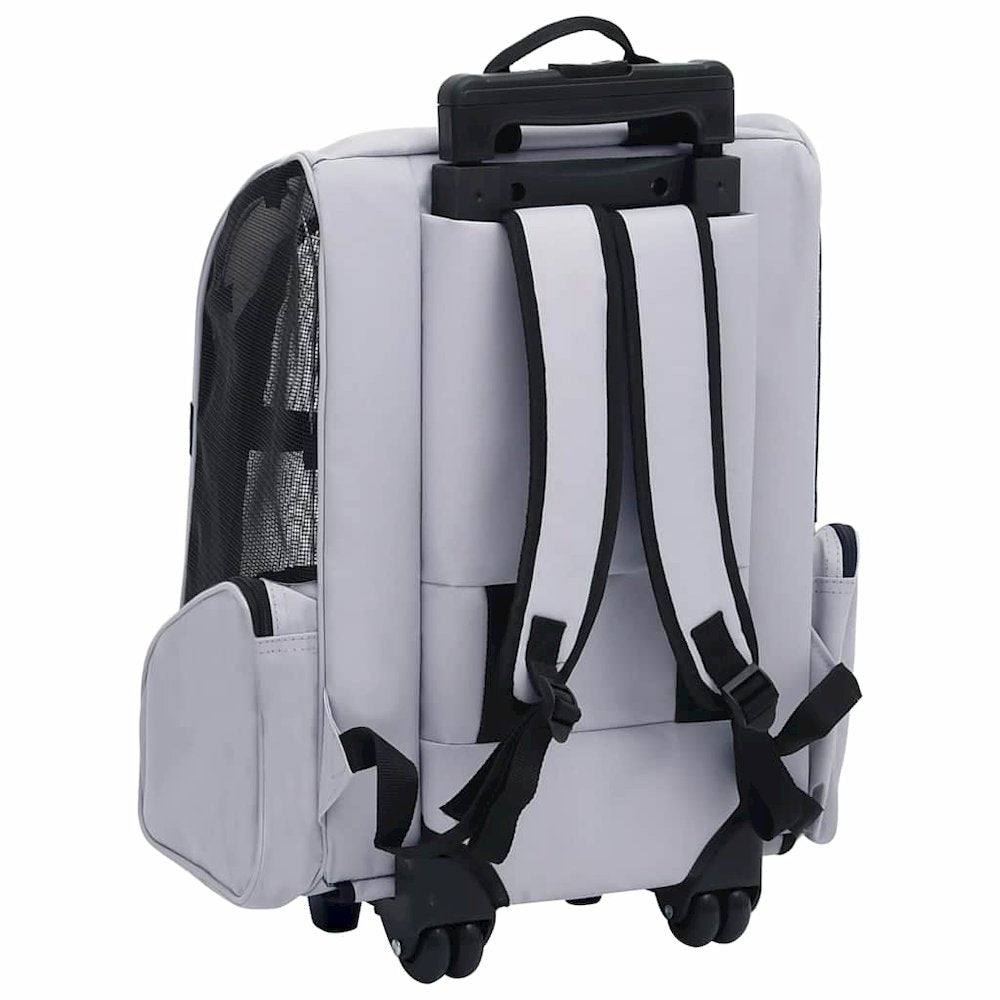Pet Trolley Grey Fabric Collapsible Rectangular