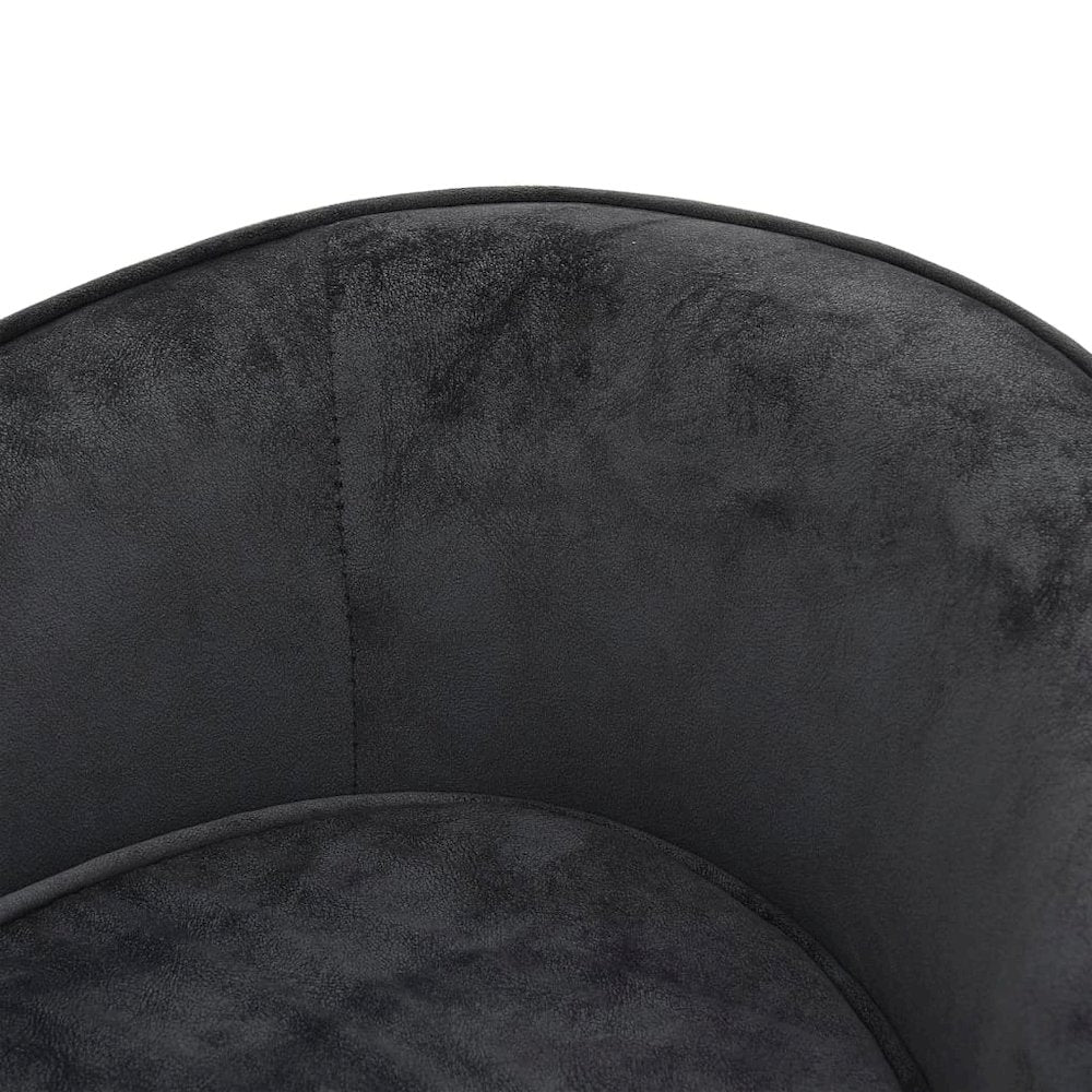 Dog Sofa Dark Grey Plush (80% Polyester, 20% Cotton), Solid Fir Wood