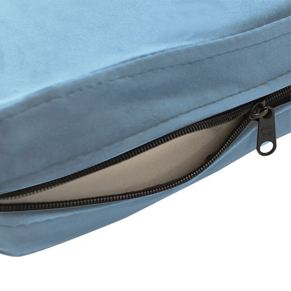Dog Sofa Turquoise Plush, Foam, Wood Small Removable Covers
