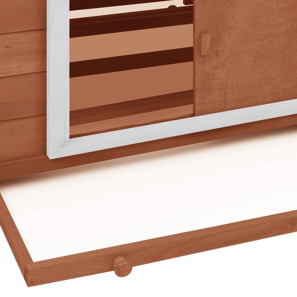 Chicken Coop Mocha and White Solid Firwood and MDF roof