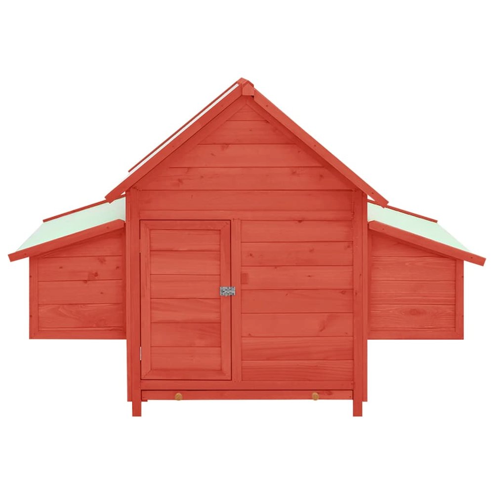 Chicken Coop Red And White Solid Firwood