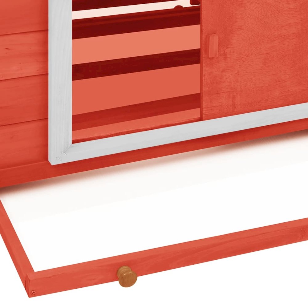 Chicken Coop Red And White Solid Firwood