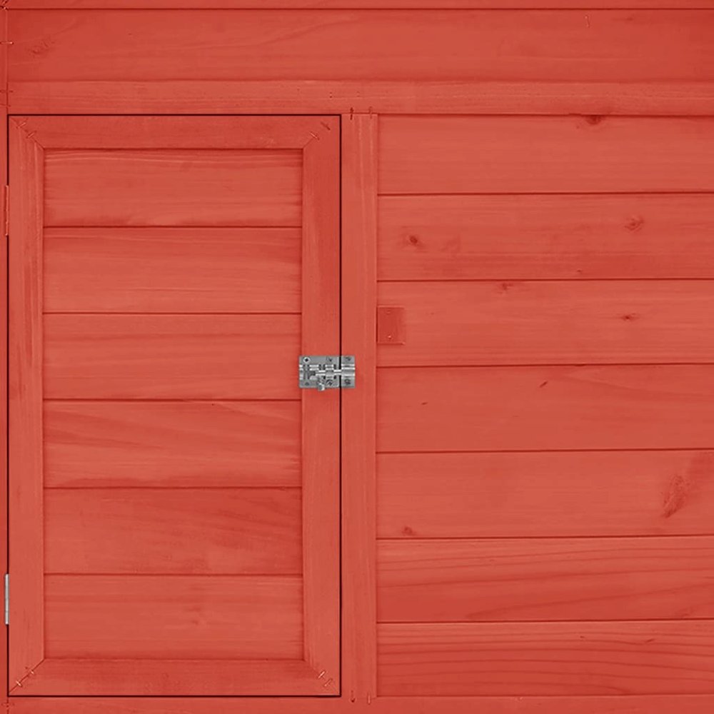 Chicken Coop Red and White Solid Firwood 59.1x37.8x43.3 in