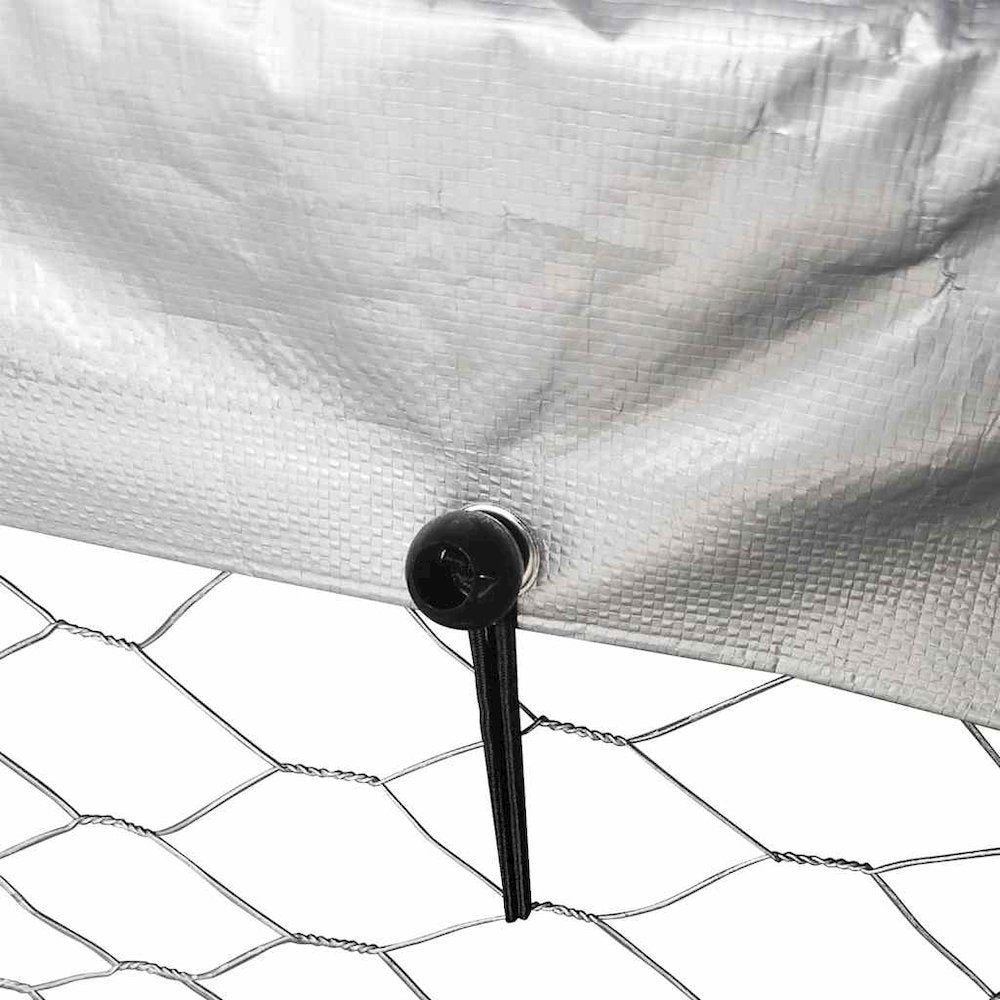 Dog Kennel Silver Galvanized Steel, 100% Polyethylene Large