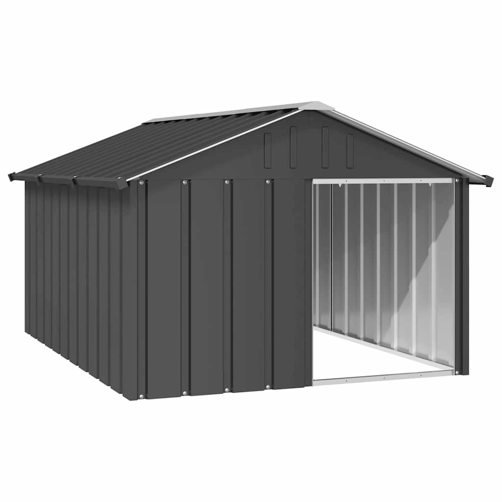 Dog House Anthracite Galvanized Steel Large Durable in Dark Grey