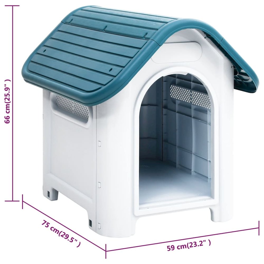 Dog House Blue And White Polypropylene Small Durable