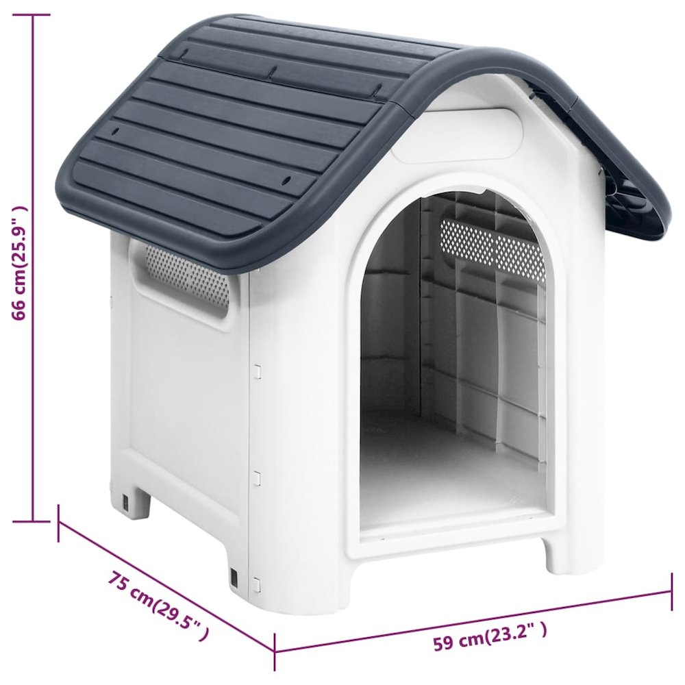 Dog House Grey And White Polypropylene
