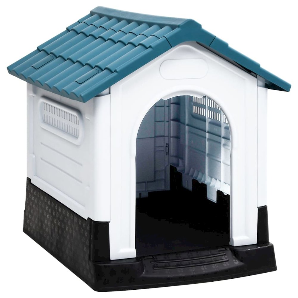 Dog House Blue, White, Black Polypropylene 22.4W x 26.8D x 26H
