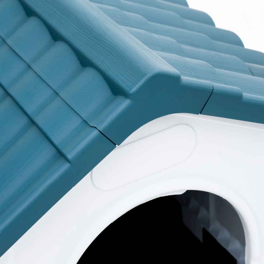 Dog House Blue, White, Black Polypropylene 22.4W x 26.8D x 26H