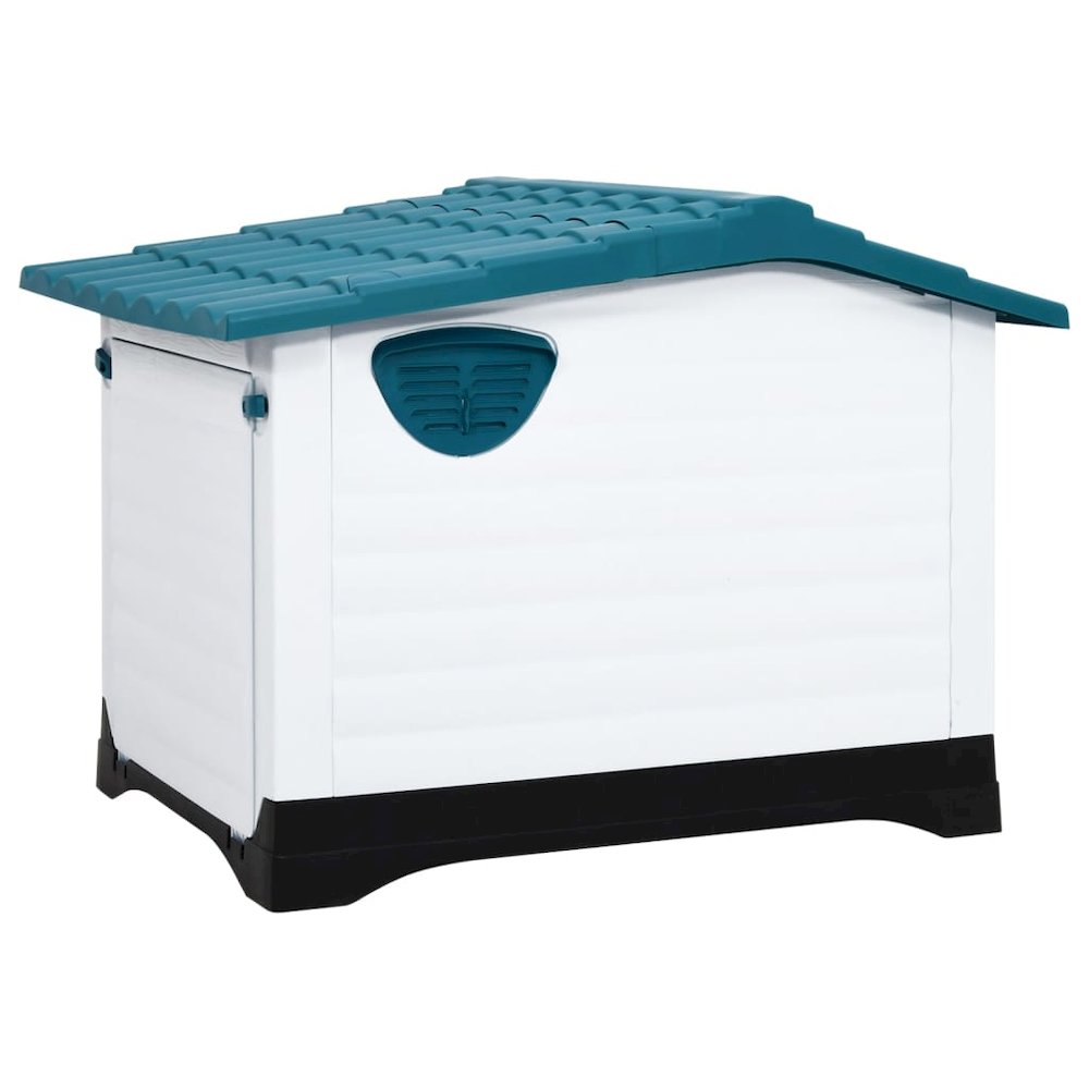 Dog House Blue, White, Black Polypropylene 35.6W x 26.8D x 26H