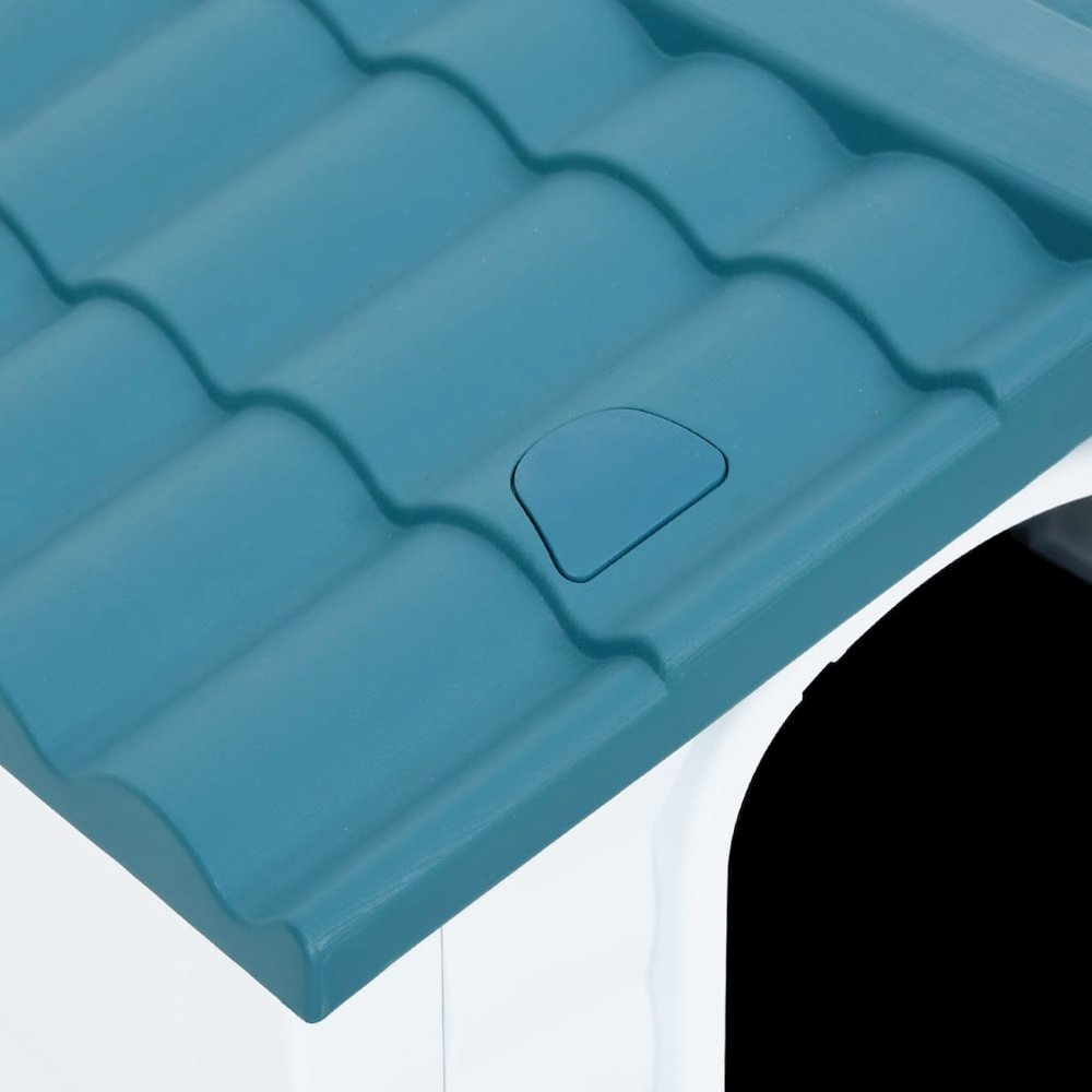 Dog House Blue, White, Black Polypropylene 35.6W x 26.8D x 26H