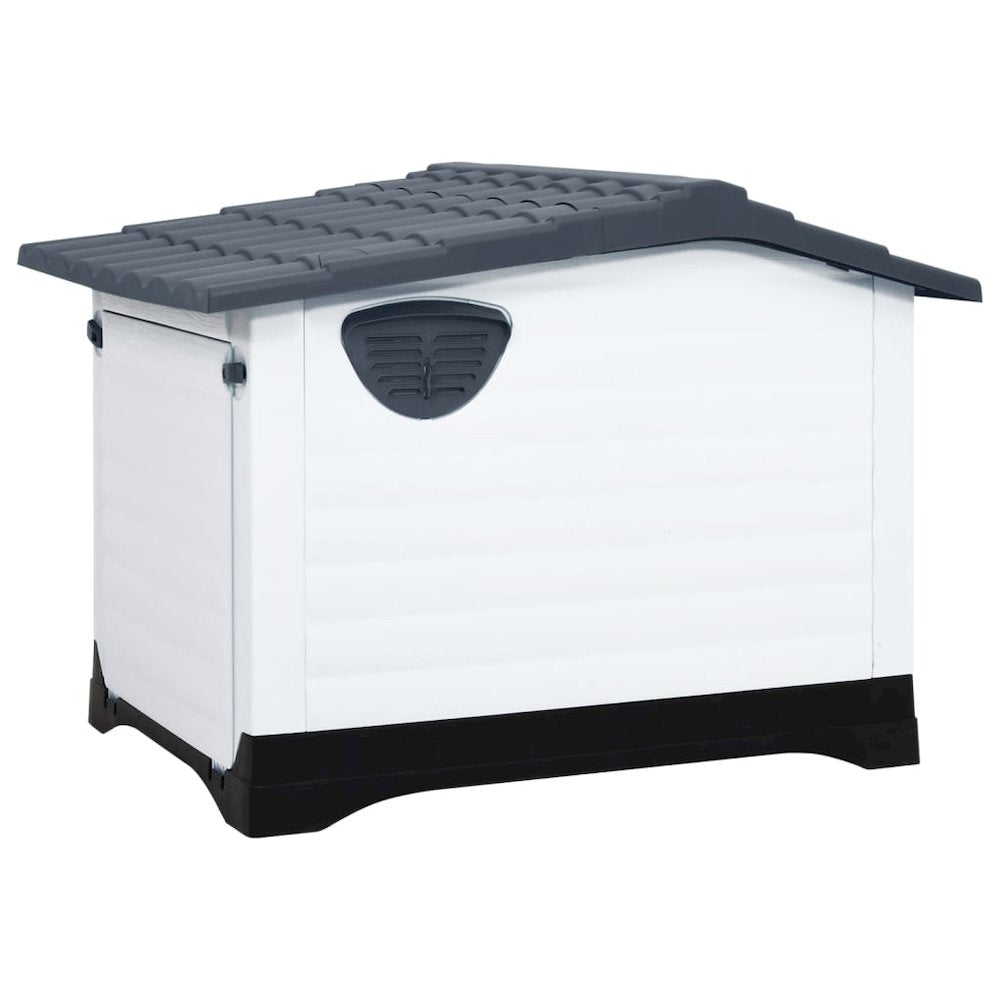 Dog House Grey, White, Black Polypropylene Small