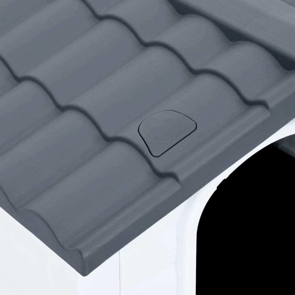Dog House Grey, White, Black Polypropylene Small