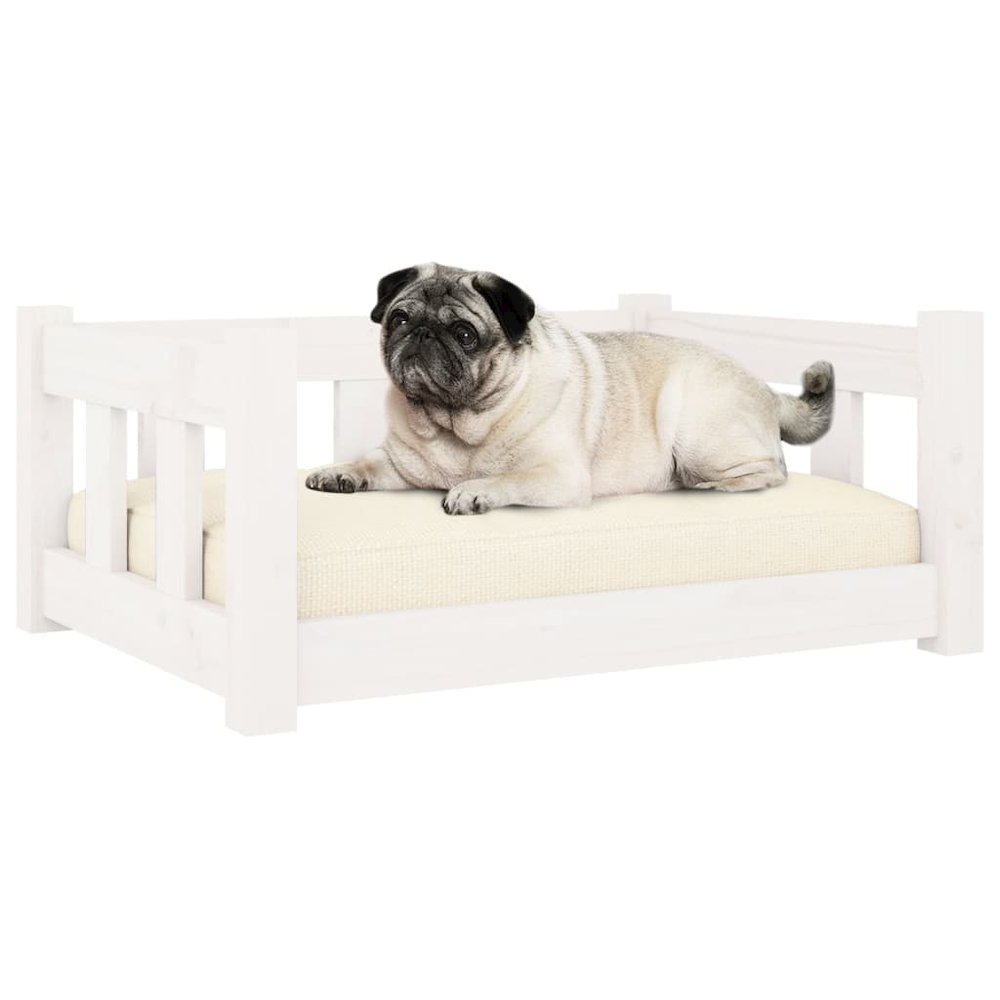 Dog Bed White Solid Pine Wood Medium Durable