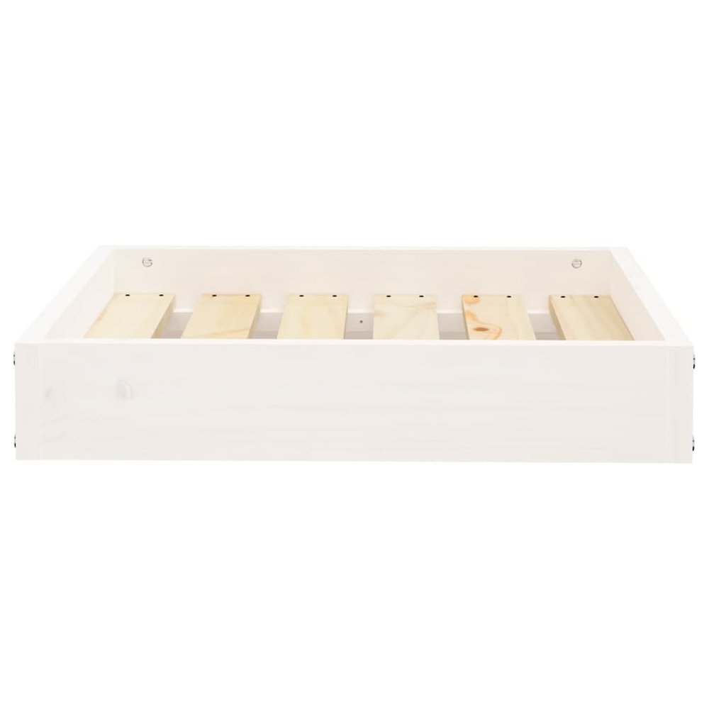 Dog Bed White Solid Pine Wood Small Rectangular