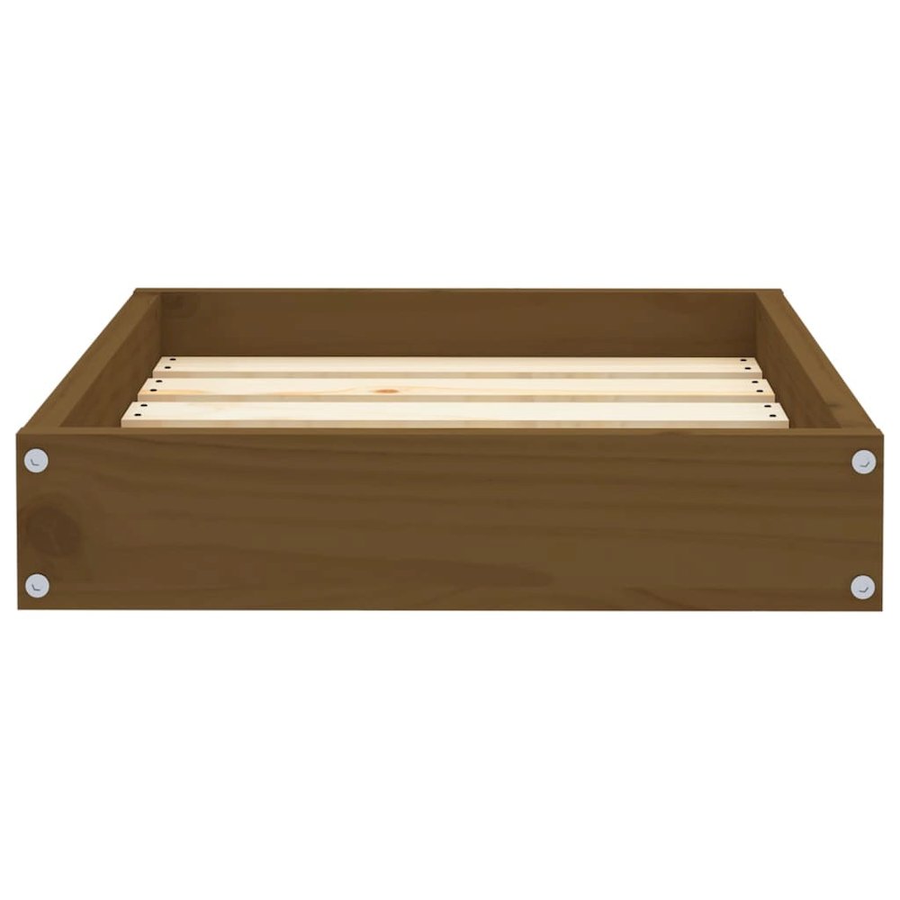 Dog Bed Honey Brown Solid Pine Wood 20.3W x 17.3D x 3.5H