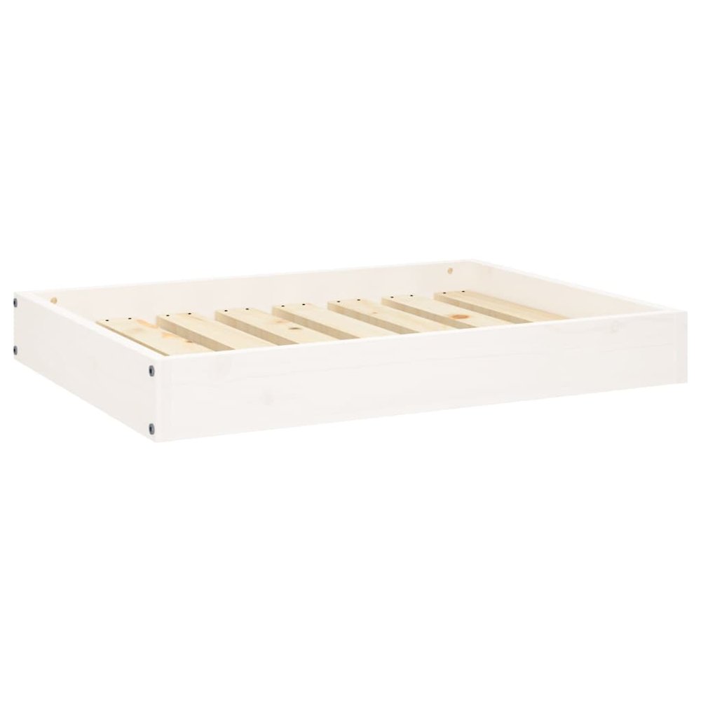 Dog Bed White Solid Pine Wood Simple