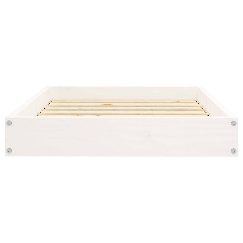 Dog Bed White Solid Pine Wood Simple