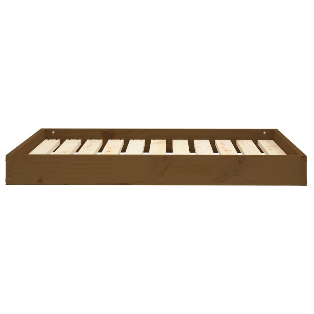 Dog Bed Honey Brown Solid Pine Wood Simple