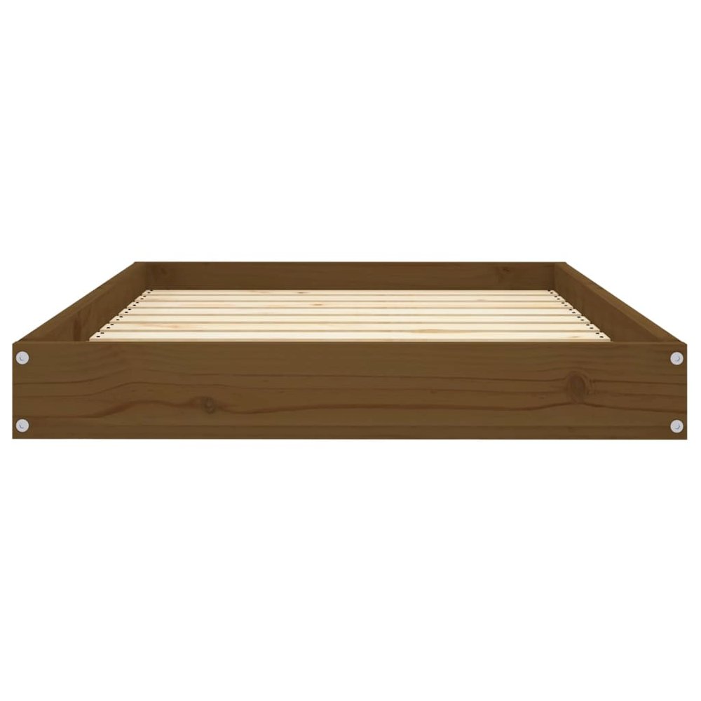 Dog Bed Honey Brown Solid Pine Wood Simple