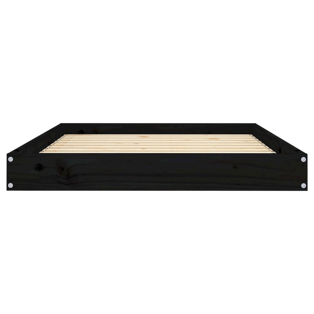 Dog Bed Black Solid Pine Wood Durable Rectangular 40W x 29.1D x 3.5H