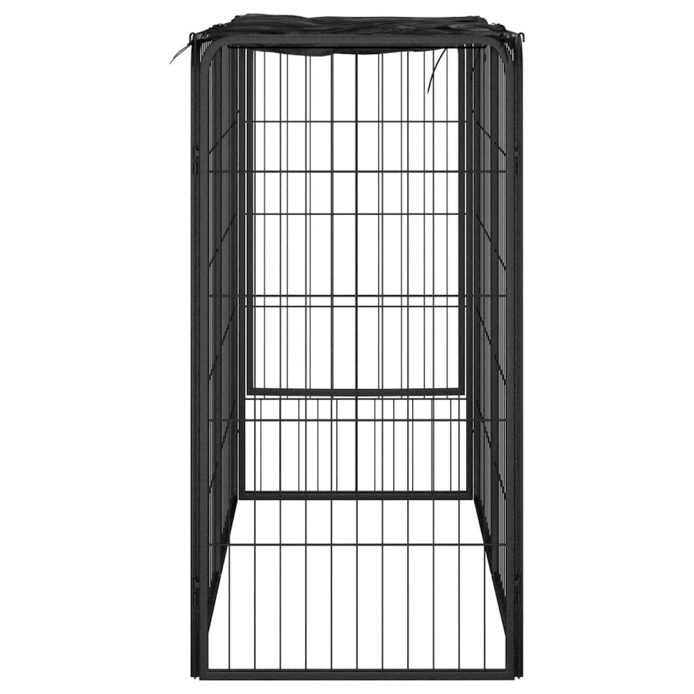 Dog Playpen Black Powder-Coated Steel, Polyethylene 19.7W x 39.4D x 39.4H